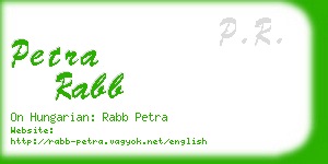 petra rabb business card